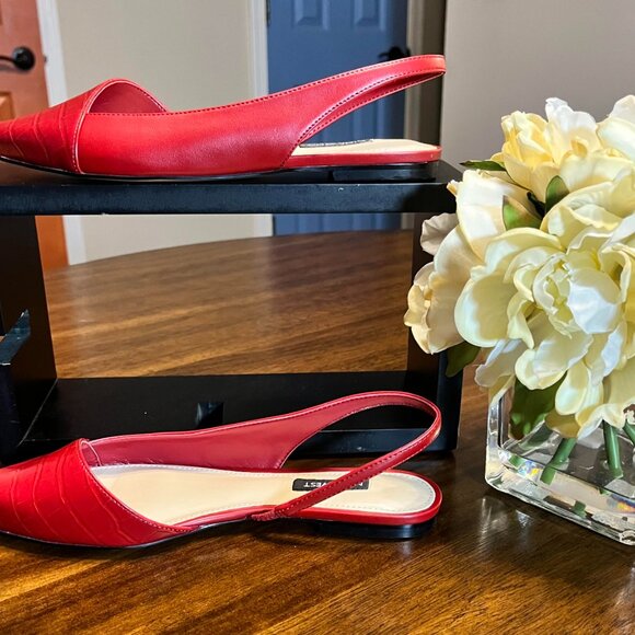 BRAND NEW Red Nine West Women's Beads 3 Slingback Pointy Toe Flats Size 6.5 - Picture 3 of 7